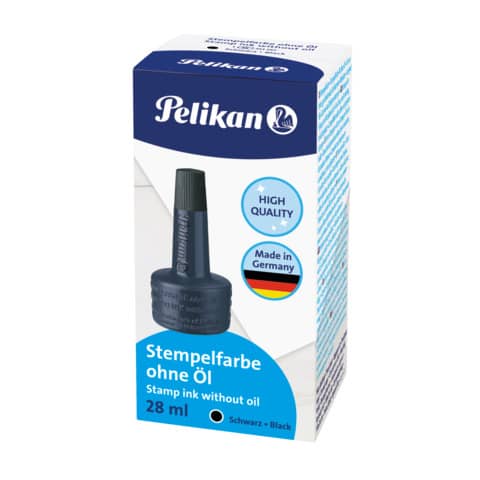 Inchiostro per timbri senza olio Pelikan flacone 28 ml nero 351197